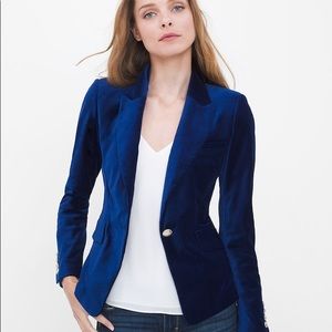 White House Black Market Blue Velvet Blazer
